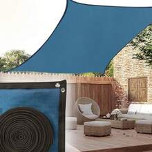MPQ Mallas Sombra Toldo Raschel 90% - 4x2m Azul - Cinta Refuerzo y Ojillo - Protección UV Polietileno HDPE Alta Densidad Perfecto para Jardín Exteriores Vela-Resistente al Sol y al Desgaste - Azul - Ver 1
