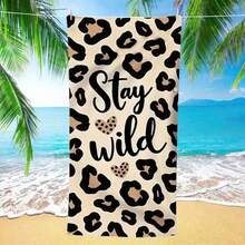 1pc Extra Large & Ultra SoftMicrofiber Beach Towel - "StayWild" Leopard Print, Quick Dry,Super Absorbent, Lightweight,Sand-Free, Ideal For Beach, Pool,Camping & Travel, Valentine's Gift,Beach Essential InspirationalDesign | Plush Absorbent Towel - 2 - View 5