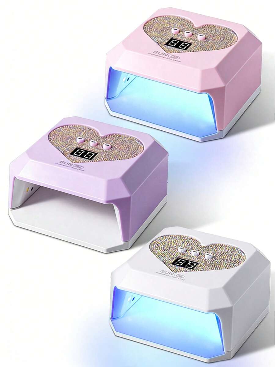 LIMEGIRL SUN G2 UV LED 美甲灯，心形凝胶美甲烘干机，3 种定时设置，适合家庭和美甲沙龙使用，颜色可选：粉色/白色/紫色