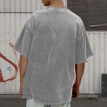 Oversized Graphic Tshirts For Men Acid Wash Los Angeles Vintage Tees Streetwear Baggy Cotton Shirts Casual Topssummer Outfits For Women - 淺灰色 - 查看 5