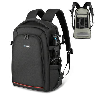 Ba lô nhiếp ảnh PULUZ, thích hợp đựng máy ảnh, túi bảo vệ gimbal Ronin-SC/Ronin-S, ba lô đeo vai kép có ngăn đựng laptop và áo mưa.
