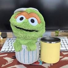 Sesame Street 20厘米经典绿色怪兽奥斯卡毛绒玩具，柔软填充玩偶，可爱生日情人节节日礼物，原创 - 彩色 - 查看 3