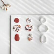DIY Polymer Clay Earring Mold Set, Basic Shapes, Suitable For Beginners, Handmade Jewelry, Brooches And Pendants - High Precision Cutting Tools, Create Unique Accessories - White - View 10