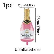 1 个 36 英寸创意香槟瓶形铝箔气球，派对用品，节日装饰，生日派对装饰，房间装饰，家居装饰，场景装饰，婚礼用品，圣诞节 - 粉色 - 查看 7