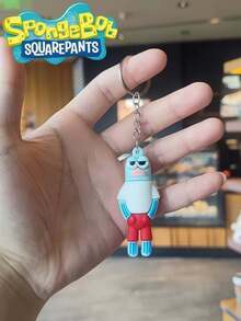 SpongeBob SquarePants 6 Peças Chaveiro Residente Calça Quadrada, Cor e Estilo Aleatórios, Imagem do Irmão Polvo Estrela Grande Calça Quadrada, Pingente de Festa, Pingente de Bolsa de Anime Fofo, Pingente de Telefone Celular, Chaveiro, Pingente Portátil da Moda, Chaveiro, Pingente de Bolsa de Nicho, Acessórios de Alta Qualidade - Multicolorido - Visão 6