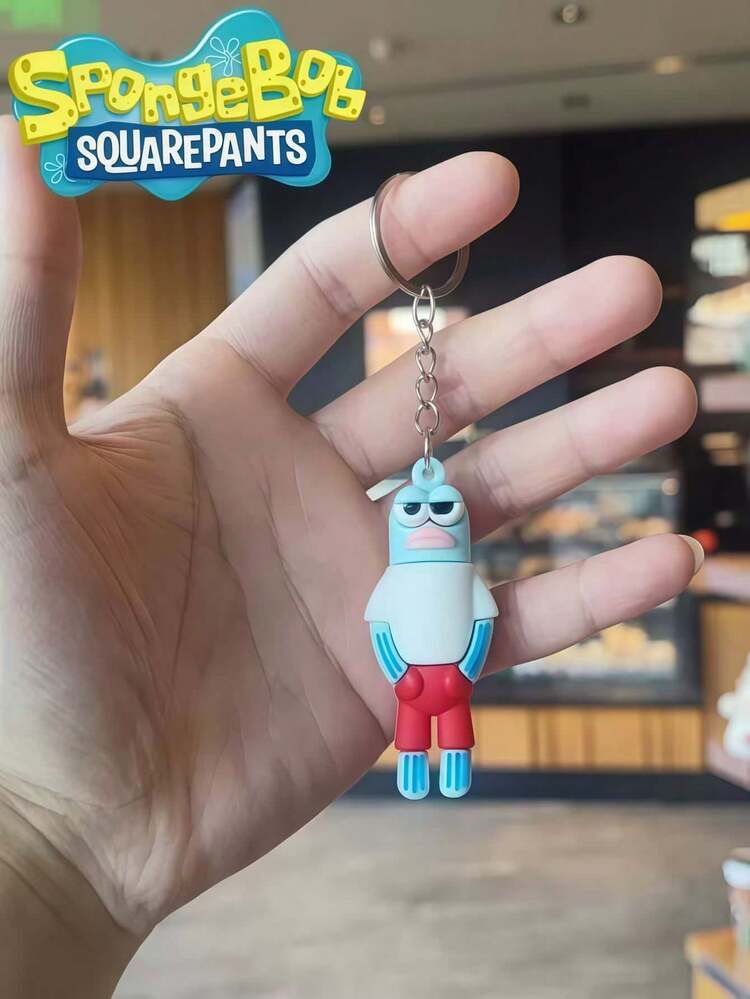 SpongeBob SquarePants スポンジボブ 住人 キーチェーン 6個セット、ランダムカラーとスタイル、スポンジボブ、大きな星、タコの兄弟、アニメイメージ、パーティーペンダント、かわいいアニメバッグペンダント、携帯電話ペンダント、キーチェーン、ファッショナブルなポータブルペンダント、キーチェーン、ニッチなバッグペンダント、ハイエンドアクセサリー - マルチカラー - 見る 6