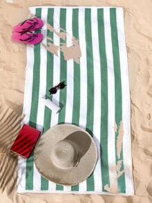 超大条纹沙滩巾，100% 精梳棉条纹泳巾，柔软吸水速干，适合家庭旅行 - 條紋沙灘巾 - 查看 10