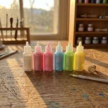 6 Colors 18ml 3D Pearl Glass Paint Set, Suitable For Glass Art Creation And Handicraft Design; Precise Tip Bottle For Accurate Application, Stackable Paste Texture With Delicate Pearl Luster; 6 Refreshing Macaron Color Tones, Stable Glass-Specific Adhesion, Applicable For Glass Painting, Decorative Paintings, DIY Crafts - 6 Colors, 18ml, 3D Pearlescent Pigments - View 2