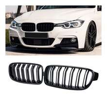 Bộ 2 lưới tản nhiệt trước màu đen bóng dạng nan kép cho BMW 3 Series F30 F31 2012-2018 - Bộ 2 món - Xem 5