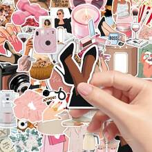 50 piezas Pegatinas decorativas de estilo minimalista y chic urbano para niñas, pegatinas lindas de papelería DIY, pegatinas divertidas, suministros para scrapbooking de Kindle, pegatinas para portátil manualidades libro de sticker estikers - 50 fotos de chicas urbanas - Ver 8