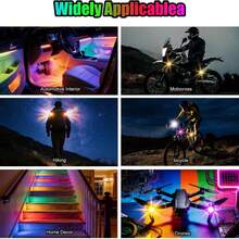 2/4/6/8件組 RGB LED 機車燈套件，無線遙控充電式單車燈，8色動態閃爍燈，防水裝飾燈，適用於機車、單車、ATV、機車踏板車，夜騎配件，送給男性的禮物 - 引領 - 查看 5