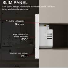 符合欧盟标准的WiFi智能电表热水器开关，带耗电量统计功能，5000W大功率，兼容Alexa语音控制APP，支持远程定时和倒计时，背光开关，钢化玻璃面板，超薄嵌入式安装，需连接零线，支持设备共享，采用阻燃材料。 - 彩色 - 查看 10