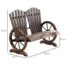 Garden Bench With Armrests, Seat, Garden Furniture, Rustic Bench, Solid Wood, Dark Brown, 108 X 66 X 95 Cm - Dark Brown - View 6