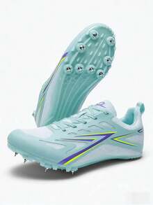 8-Spike Professional Track & Field Athletic Shoes, Unisex Running Spikes Shoes For Outdoor Training, Short Distance Running, Long Jump, Breathable Mesh Upper With Fishbone Design, Anti-Slip, Spikes Removable - Mauve Purple - View 3