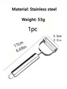 1/2 Piezas Pelador de Verduras de Acero Inoxidable - Afilado, Herramienta de Cocina, Cortador Multifuncional de Tallos de Verduras y Frutas, Pela Fácilmente Patatas, Zanahorias, Pepinos - Ideal para el Hogar, Restaurante y Hotel - Pelador de acero inoxidable - Ver 11