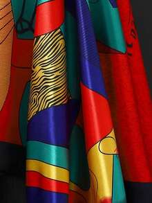 90*90厘米户外防晒披肩，时尚女士轻薄围巾，防风围巾，帆船旗帜和锚图案，撞色设计，蓝色、粉色、红色、咖啡色、米色、白色方巾，专业女士领巾、头巾、连衣裙方巾 - 彩色 - 查看 2