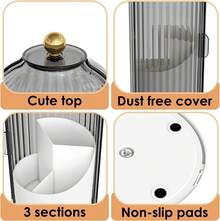 360° Rotating 3 Slots Toothbrush Holder With Sliding Lid, Dustproof Bathroom Countertop Organizer, Non-Slip Base Toothpaste & Makeup Brushes Storage Caddy, Space-Saving Vanity Counter Organizer For Bathroom Sink, Premium ABS Plastic Bathroom Organizer Caddy For Home, Dorm & Apartment, Multi-Use Countertop Storage Stand For Toothbrushes, Toothpaste Tubes, Cosmetic Brushes & Small Bathroom Accessories, Easy To Clean Sliding Lid Toothbrush Organizer, Stylish Bathroom Counter Storage Solution For Daily Use, Suitable For Family & Personal Use Bathroom Vanity Organizer - Xám - Xem 6