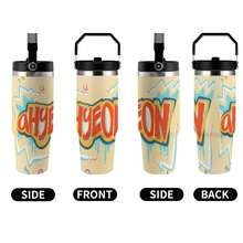 30oz  Ahyeon Stanley Style Tumbler Wrapped Graffiti SGRHO Mug - trắng - Xem 5