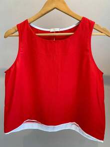 BLUSA FEMININA REGATA CASUAL BASIC - Vermelho - Visão 2