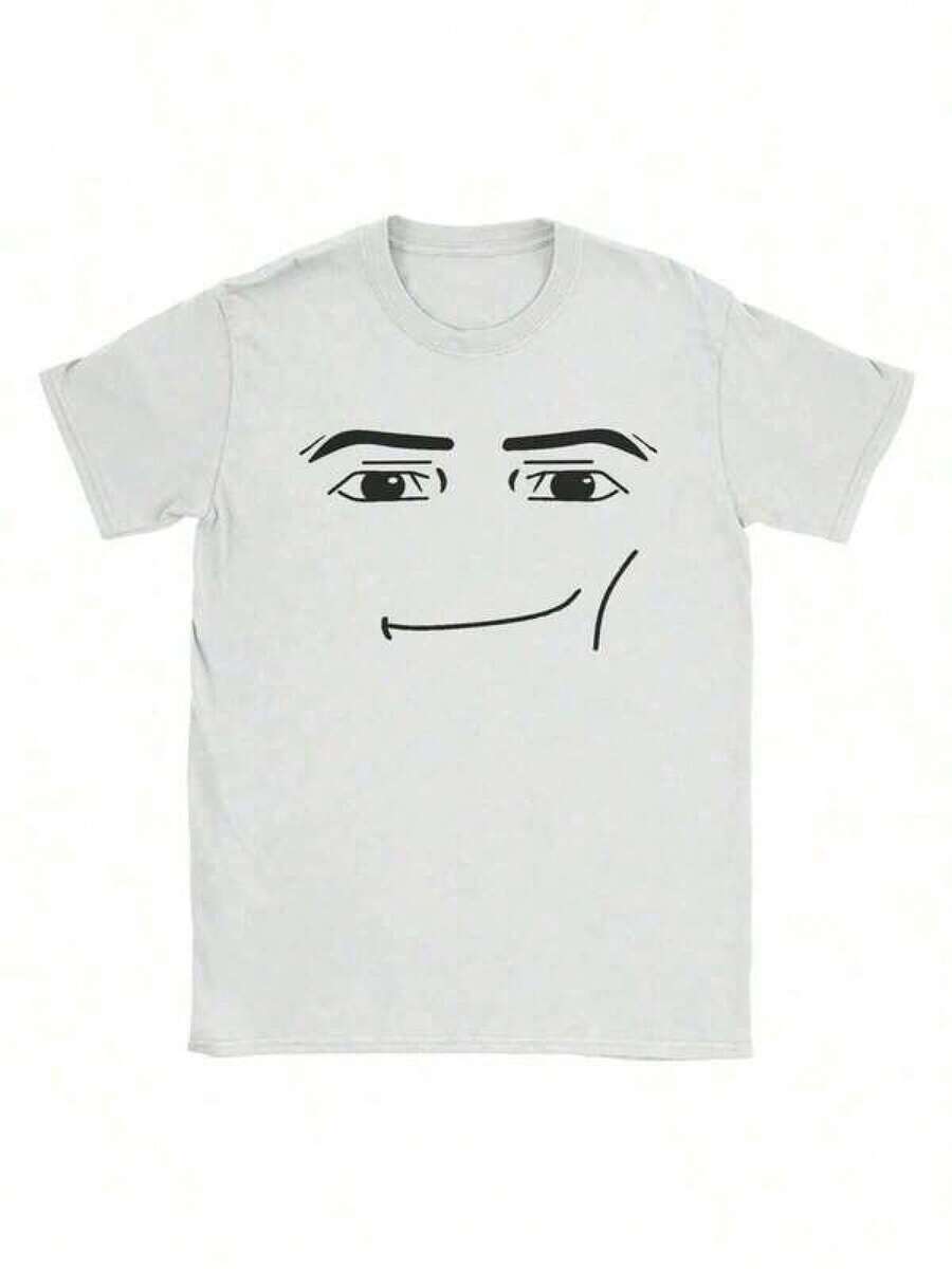 T Shirt Print ,Graphic-Cotton Tees Size Plus, Cartoon Round Neck Short Sleeve, Anime Robot Robloxs Face T-Shirts Women Fun Tees Crew Neck Short Sleeve T Shirts Women Clothing Harajuku T ShirtsCasual Breathable Summer Cotton T-Shirt,Y2K,Oversized Shirt Men,With Shirt,Summer Tops,Shirt Suitable - White - View 1