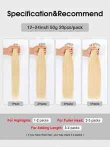Extensiones de cabello humano con cinta invisible SUYYA, 20 piezas de 20 pulgadas, aspecto natural rubio blanqueado, cabello virgen Remy, extensiones de cabello humano con cinta sin costuras inyectada - S613 - Ver 7