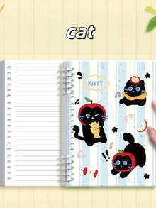 1pc Cute Bear Apple Loose-Leaf Notebook, Spiral Bound Diary Stationery - A5 blank - View 8