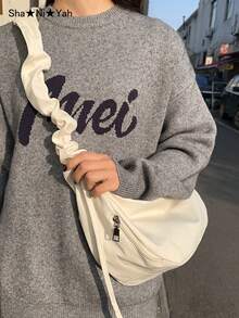 Versatile High-Quality Soft Leather Pleated Cloud Shoulder Bag, Adjustable Strap, Large Capacity, Suitable For Commuting, Casual, Party, Gift, Spring/Summer, French Style Crossbody Bag For School, Outing - Beige - View 2