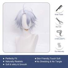 Tóc giả cosplay Yewell, phụ kiện đội đầu nhập vai, dòng sản phẩm hàng ngày, phụ kiện cosplay Nhật Bản đa dạng kiểu dáng, phù hợp cho các buổi tiệc riêng, nhập vai hàng ngày và Halloween. - Xanh và trắng - Xem 5