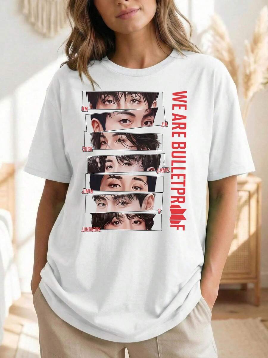 BTS Bulletproof Tour 2026 Shirt, RM Jin Suga Jimin Jungkook Tee - 白色 - 查看 1