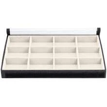 5 Large Jewelry Trays In Velvet Faux Leather (33x22cm) With Cover - 冰 - 查看 4