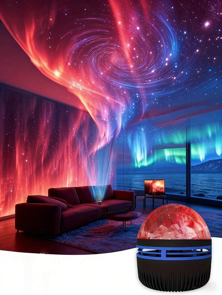 1 pieza Lámpara proyector USB con estrella/onda/aurora, luz de escritorio con control remoto para ajustar la iluminación y la velocidad, crea una atmósfera romántica, proyector de luz nocturna para adultos, adecuado para oficina, sala de juegos/dormitorio/techo/fiesta