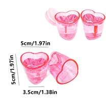 6pcs Heart-Shaped Glass Cup Set, Cute Mini Bar Accessories, Wedding Heart-Shaped Glass Decor, 1.5oz Capacity, Suitable For Limoncello, Vodka, Aperitif, Dessert, Espresso, Tequila, Ideal For Valentine's Day, Wedding, Easter, Mother's Day - Multicolor - View 2
