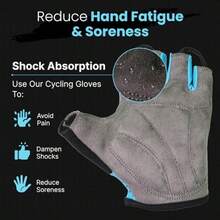 Guantes de ciclismo para bicicleta guantes de bicicleta de montaña antideslizantes acolchados transpirables con medio dedo accesorios deportivos para hombres y mujeres - Azul  Medio dedo - Ver 3