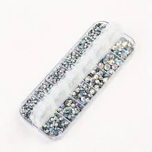 Đá pha lê đính nhiệt nhiều kích cỡ, đá quý tổng hợp, 6 kích cỡ đá trong suốt, 2-6.5mm (SS6 SS8 SS10 SS16 SS20 SS30), kèm hộp đựng, thích hợp cho nghệ thuật làm móng, đồ thủ công DIY, may quần áo, vải, váy, túi xách, mũ, giày dép, quà tặng Giáng sinh DIY, kim cương lấp lánh cho đồ thủ công. - AB Trắng - Xem 4