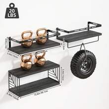 Tomnk 3+1 层壁挂式浴室置物架，马桶上方，质朴木质浮动搁架，带金属框架和毛巾杆，适用于浴室、厨房、卧室、客厅、家居装饰、浴室装饰、浴室收纳盒，夏季返校季适用 - 彩色 - 查看 13