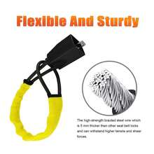 DualGuard Car Steering Wheel & Seat Belt Lock - 17" Universal Anti-Theft Device For Vehicles, SUVs, Golf Carts | Compact & Lightweight Security Lock With Multi-Function Keys (Yellow) - 黃色的 - 查看 2