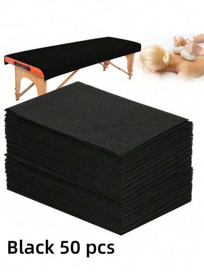 50 tờ/2 tờ/cuộn ga trải giường dùng một lần - Vải không dệt, không mùi, kích thước 70x53 cm, thích hợp cho thẩm mỹ viện, spa, giường massage, studio xăm hình, ga phủ giường massage | Chất liệu mềm mại | Dùng một lần