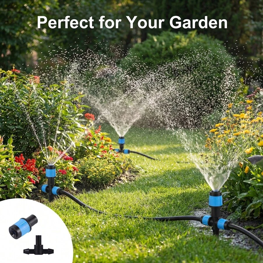 Blue Garden Irrigation System Sprinkler, 6mm Diffuse Sprinkler, 360 Degree Adjustable All-Directional Sprinkler, Garden Sprinkler