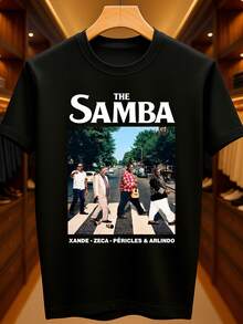 The  Parody Beat Zeca Péricles Funny Abbey Road Basic Unisex T-Shirt 100% Premium Cotton – Men's And Women's | Casual, Streetwear, Plus Size, New Release With Immediate Shipping In Various Colors - 黑色 - 查看 1