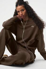 Alo Yoga Alo Accolade Crew Neck Pullover Unisex Style Designed For A Boxy Espresso Pink U3031rg - màu nâu - Xem 4