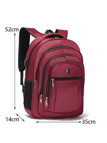 DIOSA LUNA Large Capacity Men's Backpack With Combination Lock, Ideal For Travel, Work, And Excursions. Made With Durable And Resistant Material. E9012 - 紅色 - 查看 3