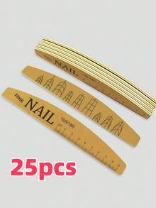 1/3/6/15/25pcs Washable, Wear-Resistant Nail Files With Scale, Double-Sided Sponge Nail Buffer Blocks For Nail Shaping And Polishing - Khaki - View 12