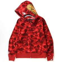 A Bathing Ape (BAPE) Men's Shark Full-Zip Hoodie – Iconic Camo Series, Multi-Color Options Available - 紅色 - 查看 2