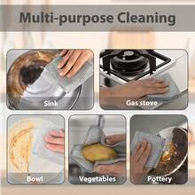 5/10/15/20 Pack/Magic Cleaning Cloth Thickened Double Sided Metal Wire Cloth Kitchen Dishwashing Cloth Pot And Bowl Cleaning Cloth Towel Cleaning Tools # Home Essentials, Kitchen, Household Items - Silver - View 6