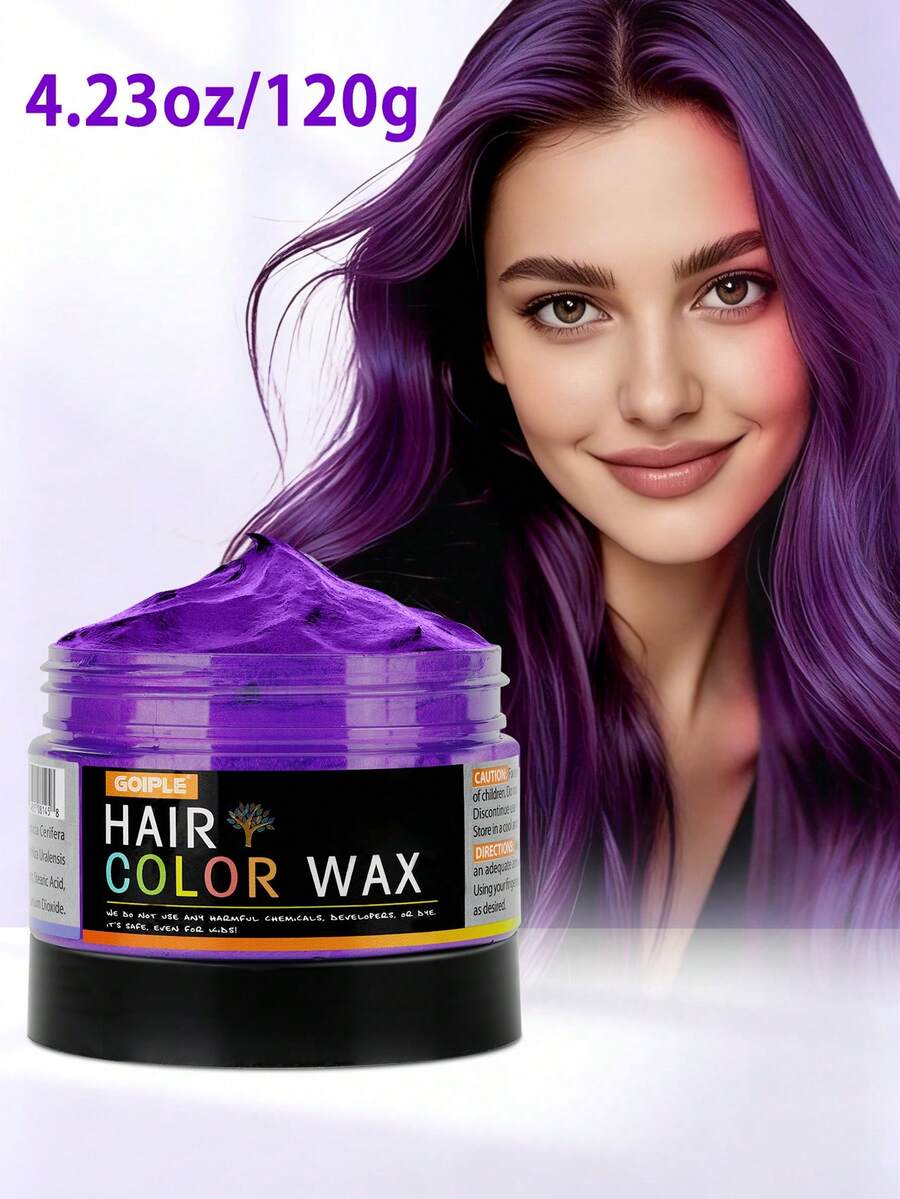 Sáp nhuộm tóc tạm thời GOIPLE 120g (4.23oz), 12 màu, dùng một lần, dạng kem nhuộm tóc lâu trôi, dễ gội sạch, thích hợp cho da, tóc, râu, tạo kiểu tóc hàng ngày, dự tiệc, cosplay, unisex.