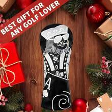 Multicolor White Playing Card Embroidered Golf Club Head Cover, Made Of Durable Synthetic Material To Protect Clubs, Fashionable Golf Accessory - Light Grey - View 8