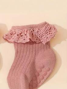 6双蕾丝边防滑婴儿袜 - 彩色 - 查看 3