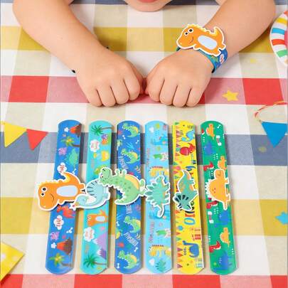 12pcs Dinosaur Wristbands, Hook And Loop Snap Bracelets, Birthday Party Supplies, Birthday Decorations, Babe Party Decorations, Baby Shower Decorations, Gender Reveal Party, Birthday Gifts, Party Favors, Classroom Rewards, Birthday Gift Bag Fillers, Birthday Decorations For Home, Dinosaur Themed Party Decoration