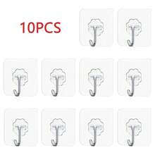 8kg(Max) Heavy Duty Self-Adhesive Wall Hooks, 10pcs Set, Suitable For Kitchen, Bathroom To Hang Kitchenware, Towels, Keys, Cups, Etc. - Multicolor - View 1