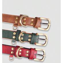 1pc Adjustable Brown PU Leather Dog Collar, Soft & Comfortable Microfiber Lining, Suitable For Small & Medium Pets - Brown - View 8